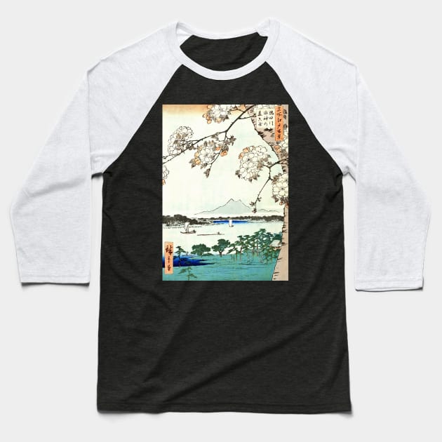 Japanese landscape art Sumida River Japanese art Baseball T-Shirt by geekmethat
